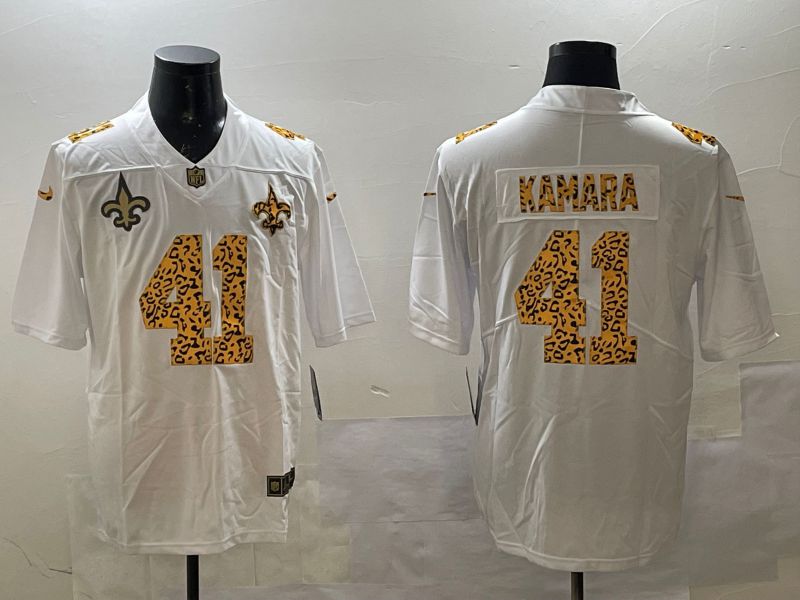 Men New Orleans Saints #41 Kamara White Panther pattern Nike 2025 Limited NFL Jersey style 4->new orleans saints->NFL Jersey